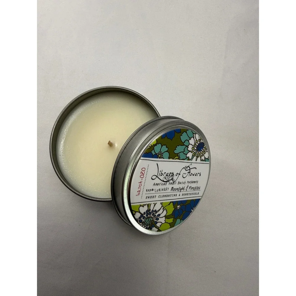 Library of Flowers Moonlight & Fireflies 4oz Soy Candle Clementine Honeysuckle